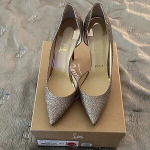 Christian Louboutin Glitter Pointed Toe Pumps | Size 38.5 | New in Box